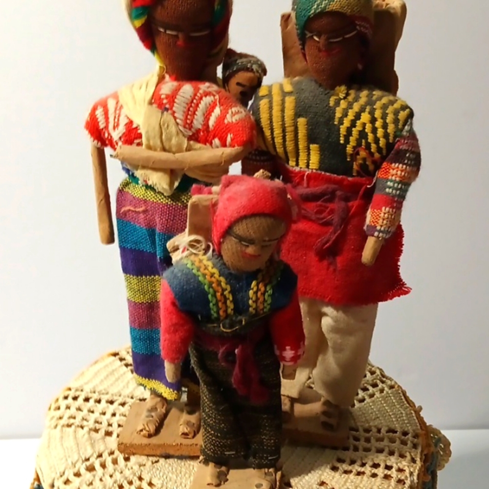Vintage Guatemalan folk art dolls, circa  1977.